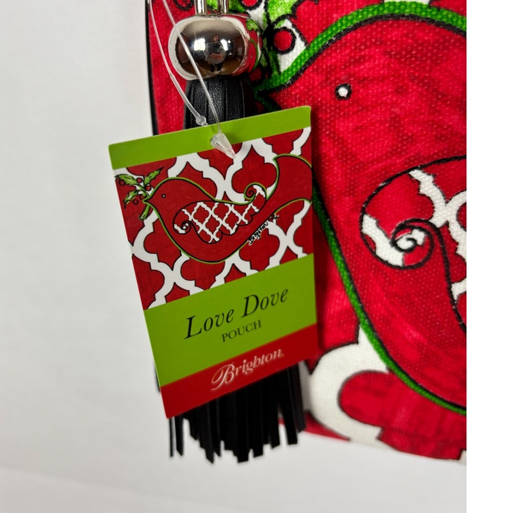 Brighton Love Dove Crossbody Pouch Red White Tassel - Picture 8 of 11